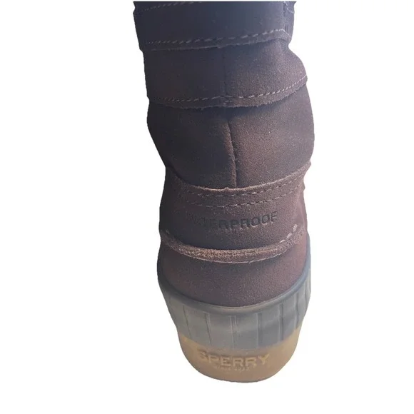 Sperry Women's Boots Torrent Lace Up Brown Leather Faux Fur Trim Winter Size 9.5 - Picture 14 of 16